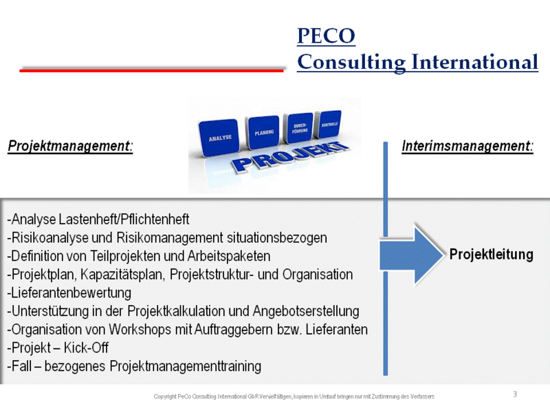 Peco Consulting International Angebot